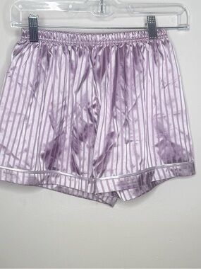 Source Unknown Lilac Satin Striped Sleep Shorts